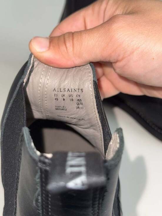 AllSaints Harley Black Leather Chelsea Boots Size 10 main image 4